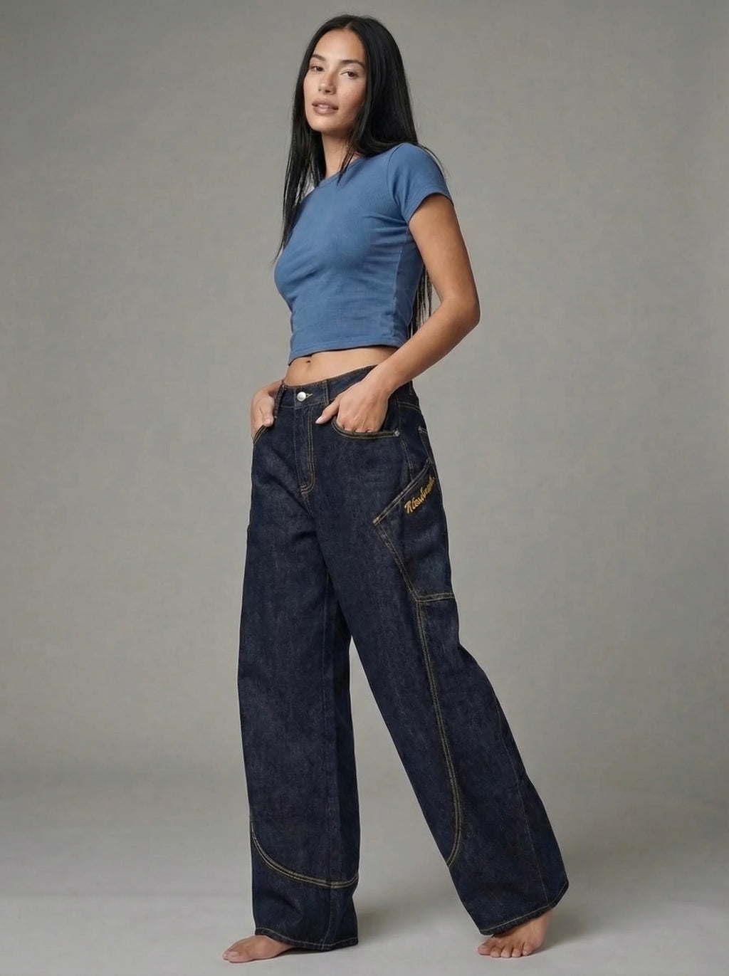 Dames Barrel Jeans | Hoge Taille Wijde Pijpen Relaxed Pasvorm