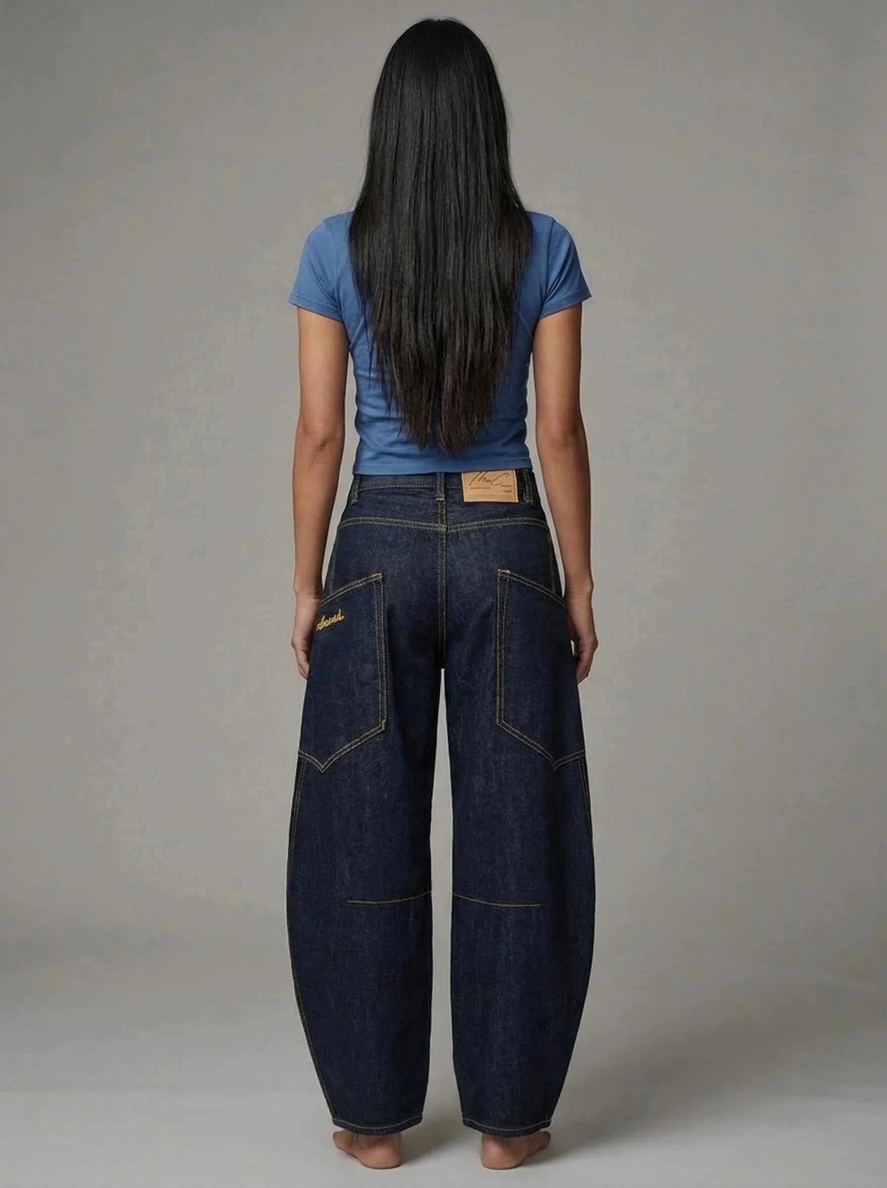 Dames Barrel Jeans | Hoge Taille Wijde Pijpen Relaxed Pasvorm