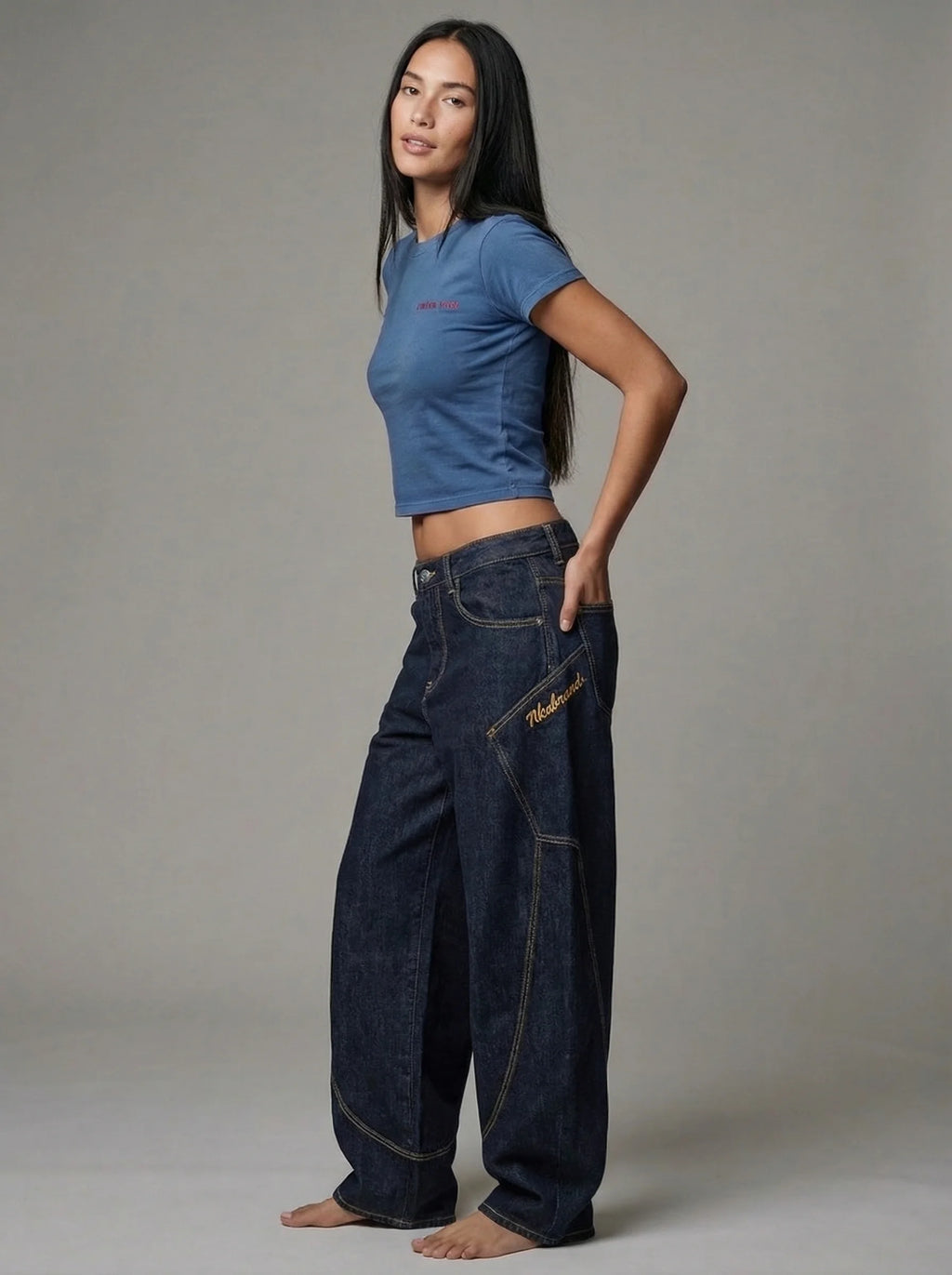 Dames Barrel Jeans | Hoge Taille Wijde Pijpen Relaxed Pasvorm
