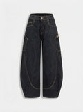 Dames Barrel Jeans | Hoge Taille Wijde Pijpen Relaxed Pasvorm