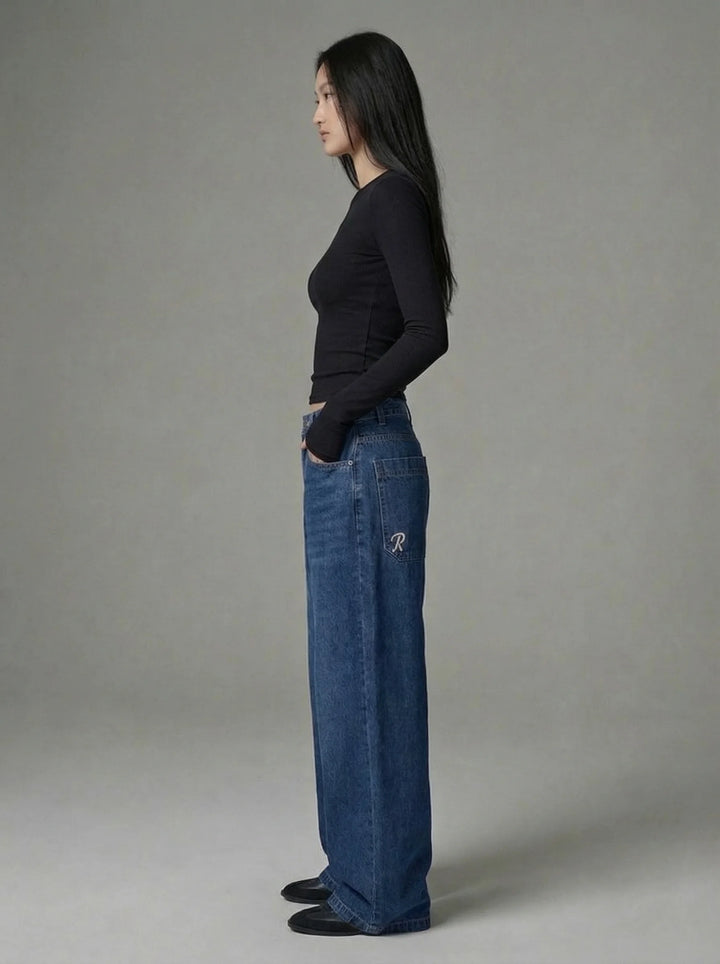 Dames Wide Leg Jeans | Lage Taille Losse Pasvorm Casual Streetwear