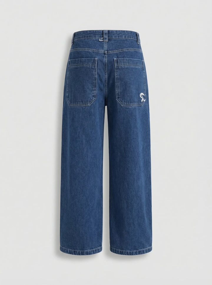 Dames Wide Leg Jeans | Lage Taille Losse Pasvorm Casual Streetwear