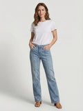Dames Flared Jeans | Hoge Taille Ster Detail Uitlopende Pijpen Casual Stijl