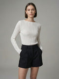 Dames Longsleeve Top | Aansluitende Pasvorm Ronde Hals
