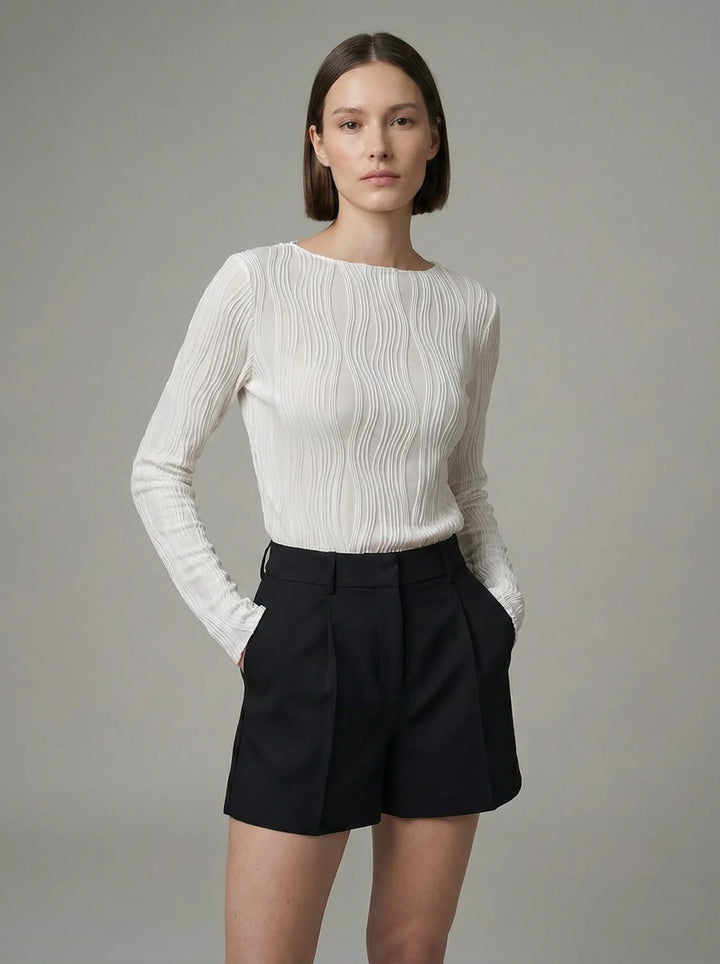 Dames Longsleeve Top | Aansluitende Pasvorm Ronde Hals