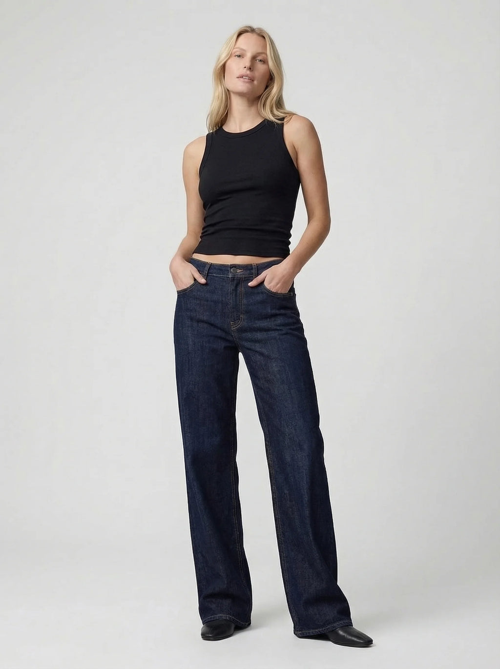 Dames Flared Jeans | Lage Taille Uitlopende Pijpen Aansluitende Pasvorm
