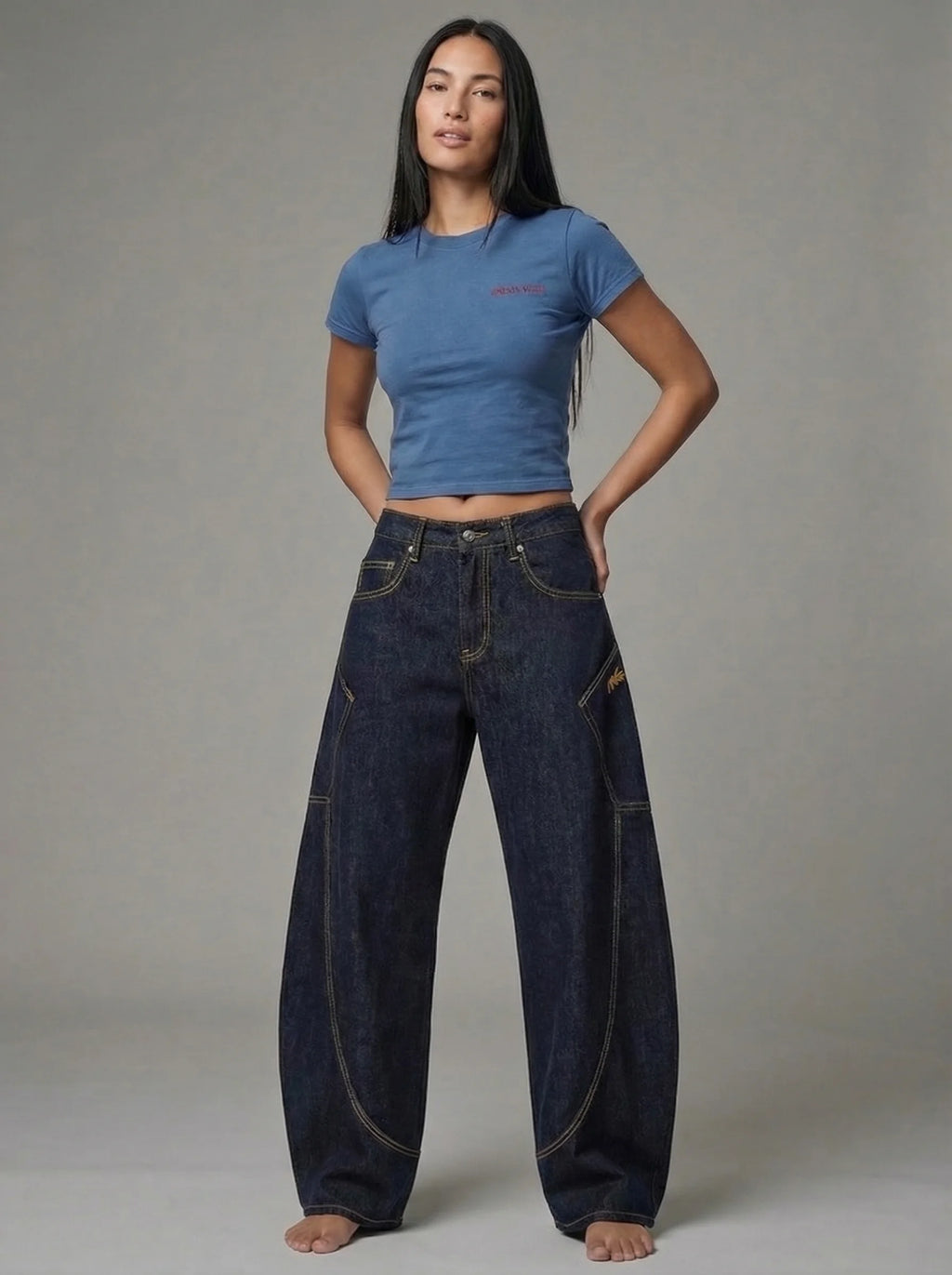 Dames Barrel Jeans | Hoge Taille Wijde Pijpen Relaxed Pasvorm