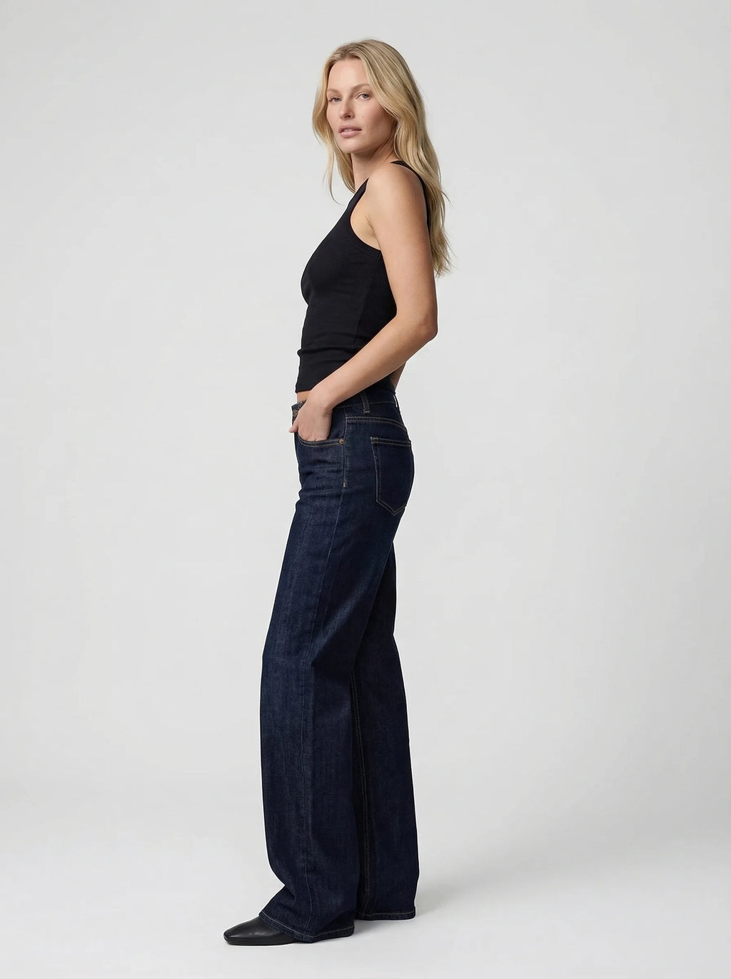 Dames Flared Jeans | Lage Taille Uitlopende Pijpen Aansluitende Pasvorm