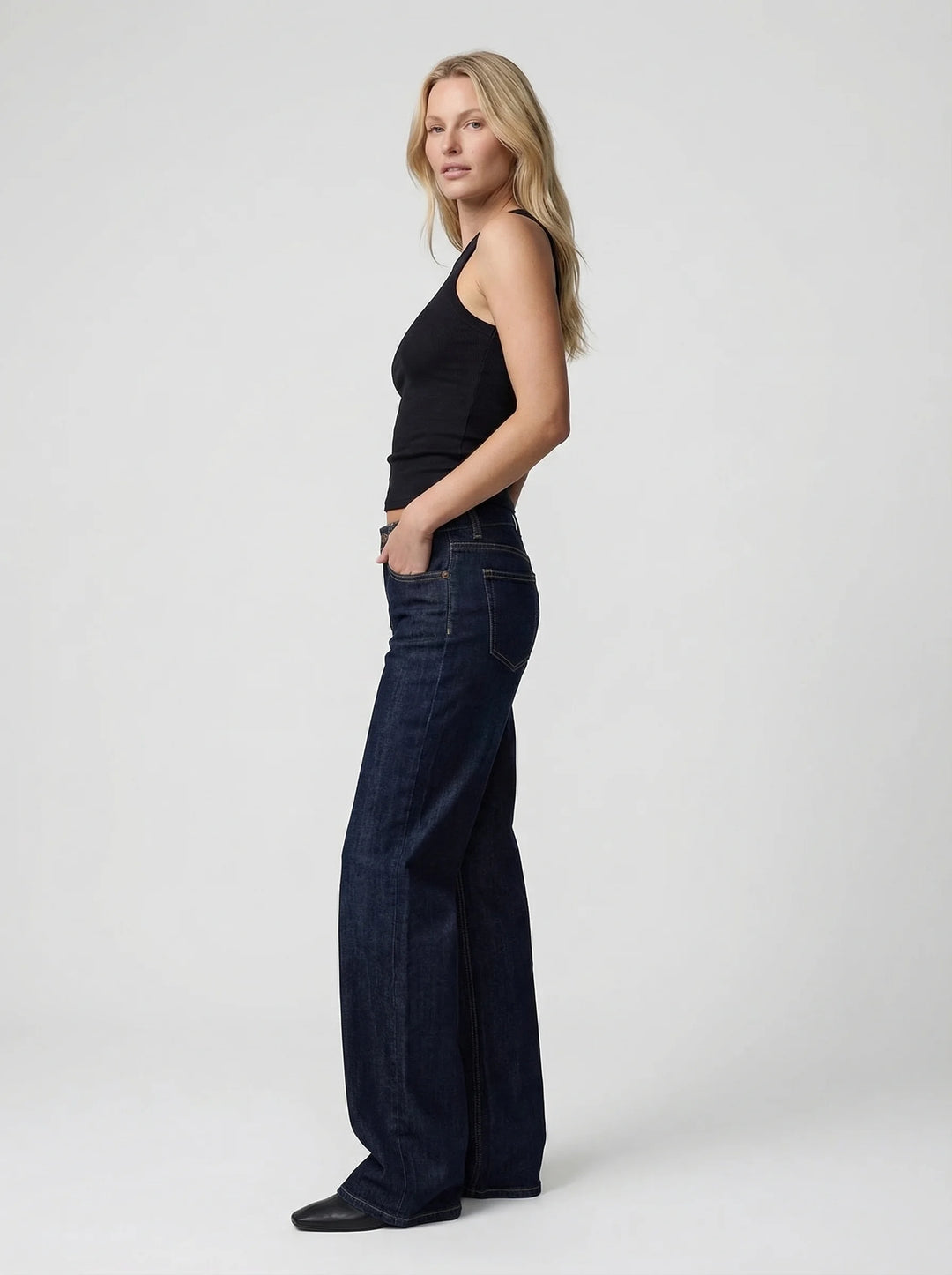 Dames Flared Jeans | Lage Taille Uitlopende Pijpen Aansluitende Pasvorm