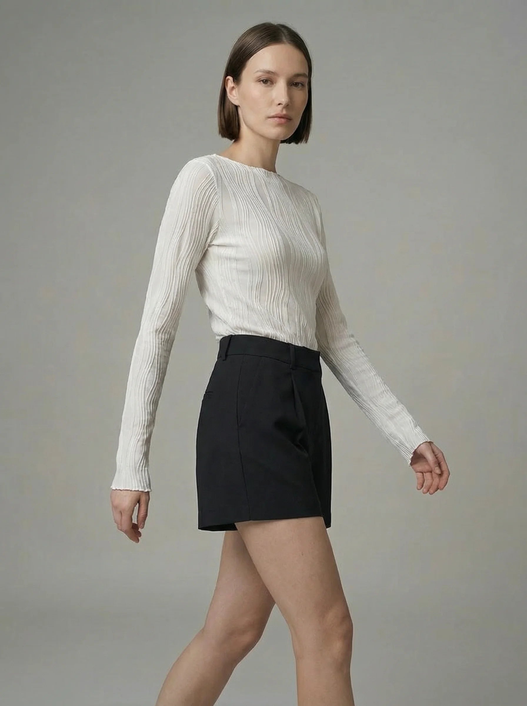 Dames Longsleeve Top | Aansluitende Pasvorm Ronde Hals