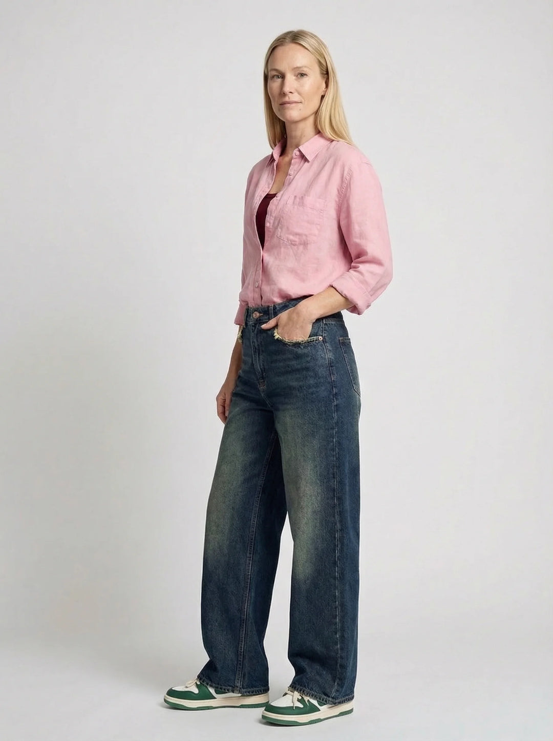Dames Wide Leg Jeans | Hoge Taille Losse Pasvorm Casual Streetwear
