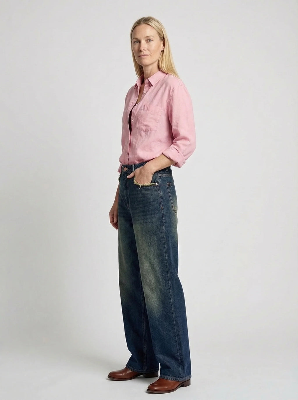 Dames Wide Leg Jeans | Hoge Taille Losse Pasvorm Casual Streetwear