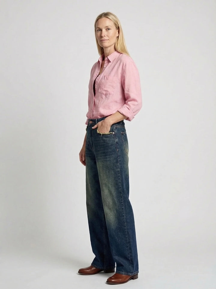 Dames Wide Leg Jeans | Hoge Taille Losse Pasvorm Casual Streetwear