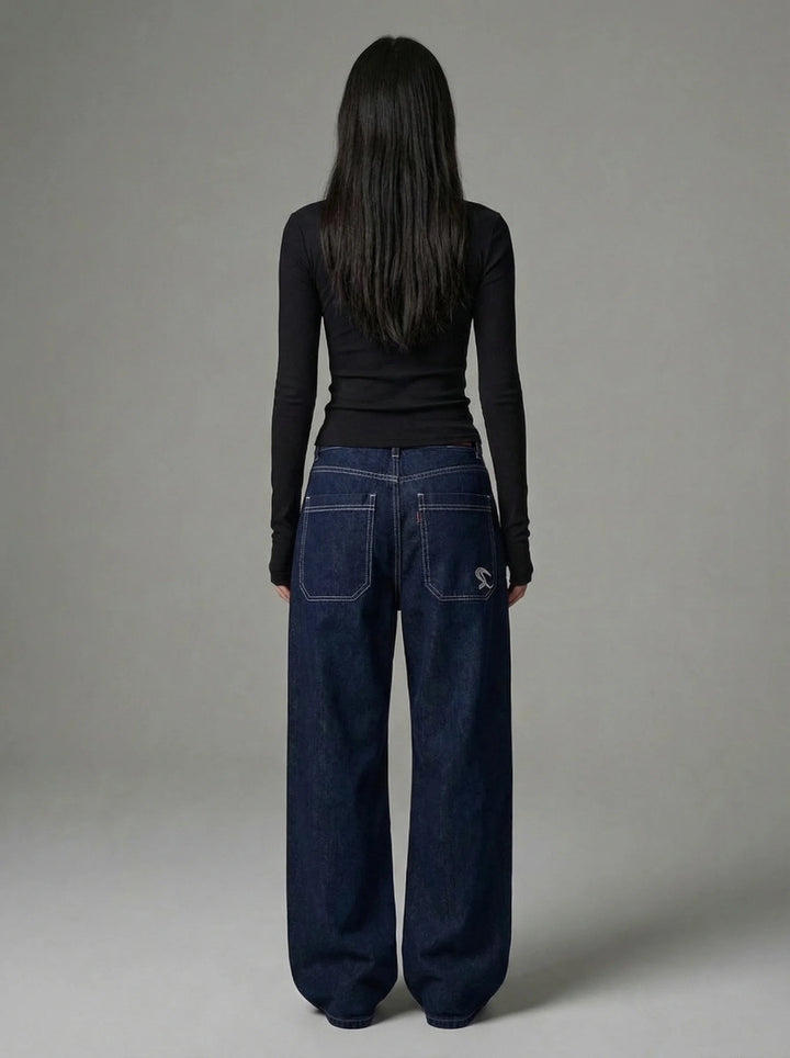 Dames Wide Leg Jeans | Lage Taille Losse Pasvorm Casual Streetwear
