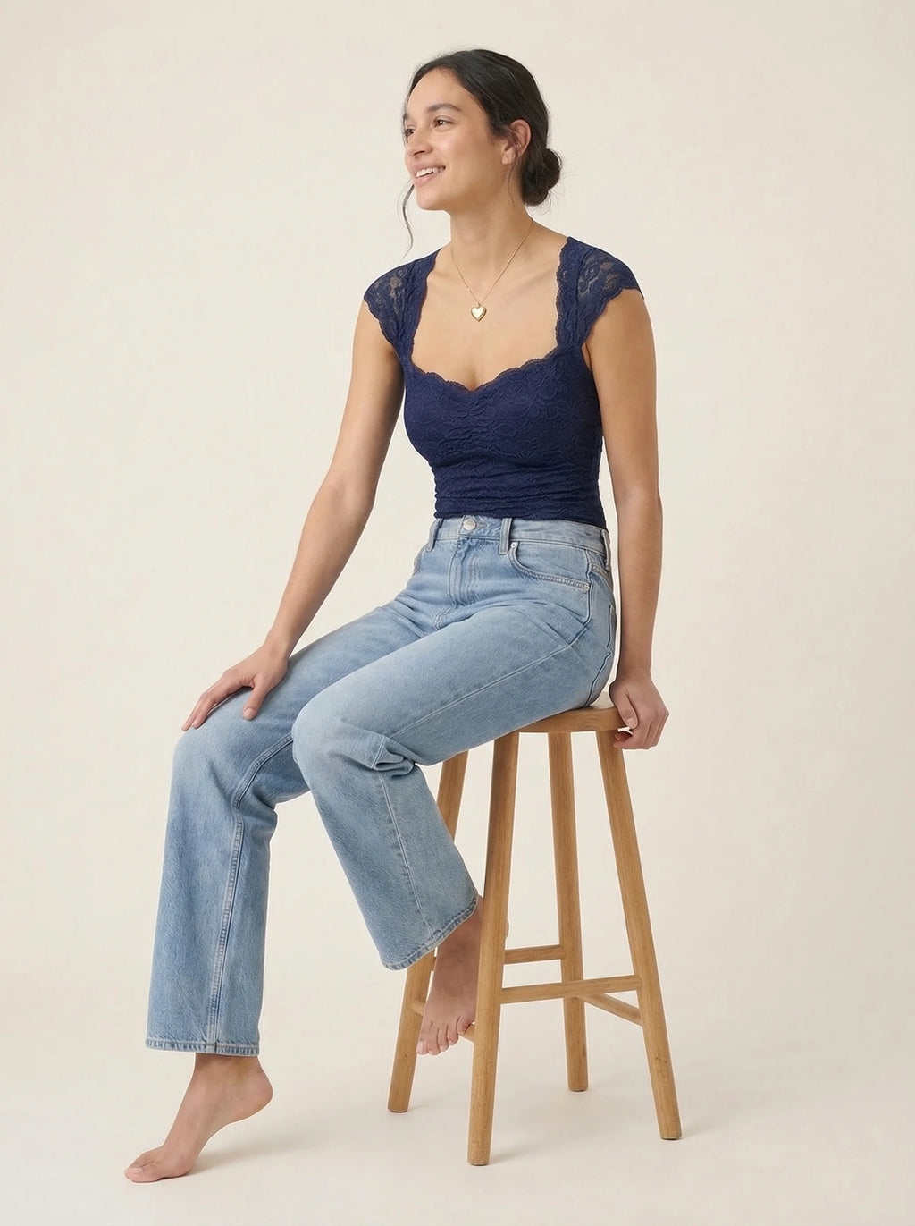 Dames Lace Top | Mouwloos Getailleerde Pasvorm Vierkante Hals