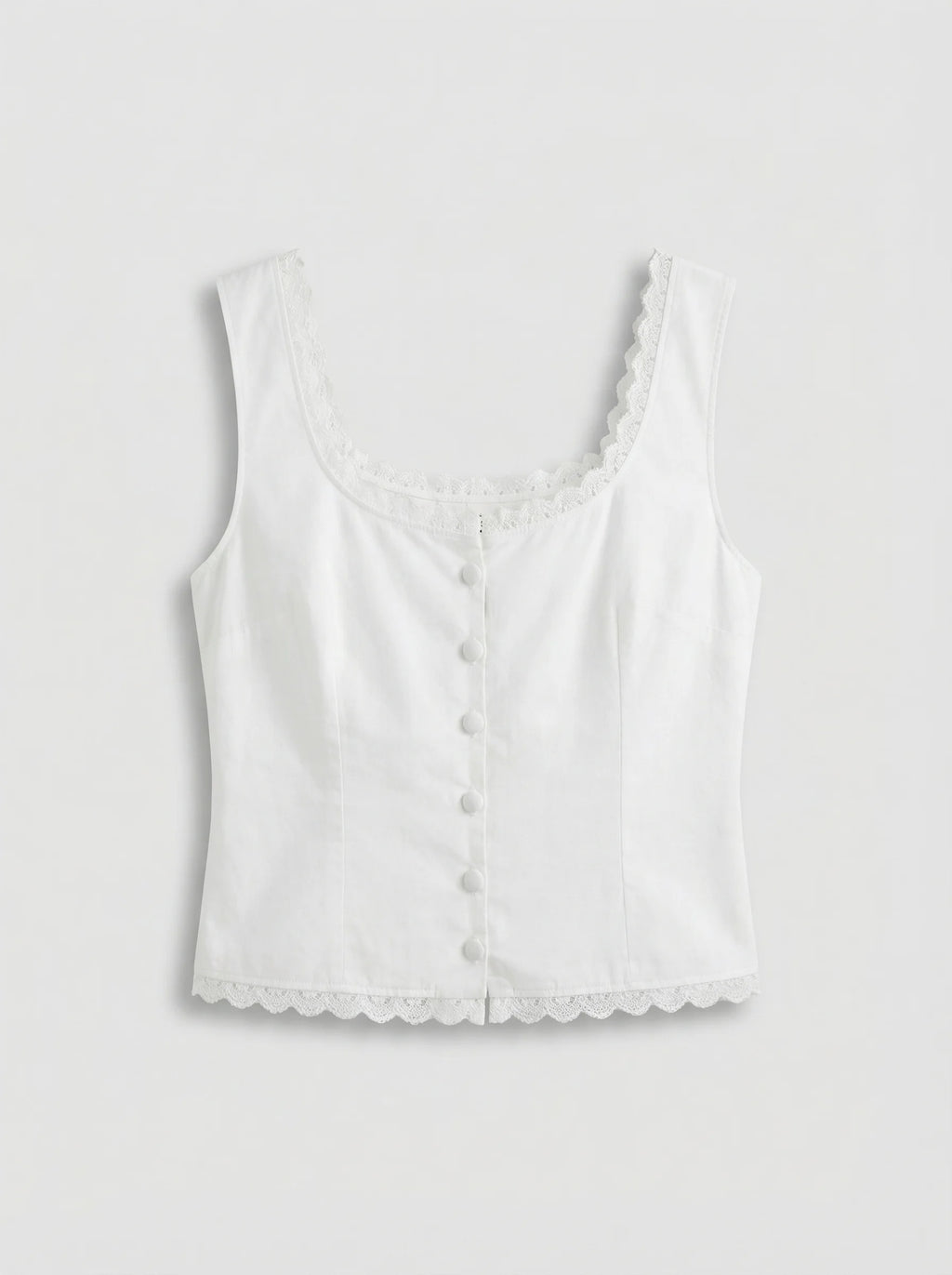 Dames Top | Mouwloos Getailleerd Model Knoopsluiting