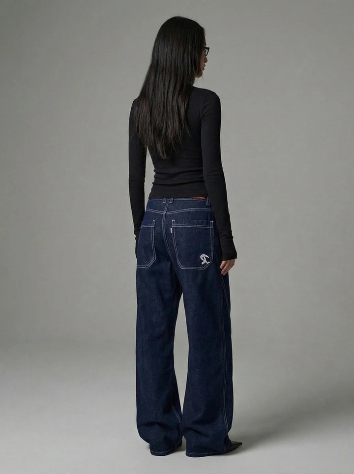 Dames Wide Leg Jeans | Lage Taille Losse Pasvorm Casual Streetwear
