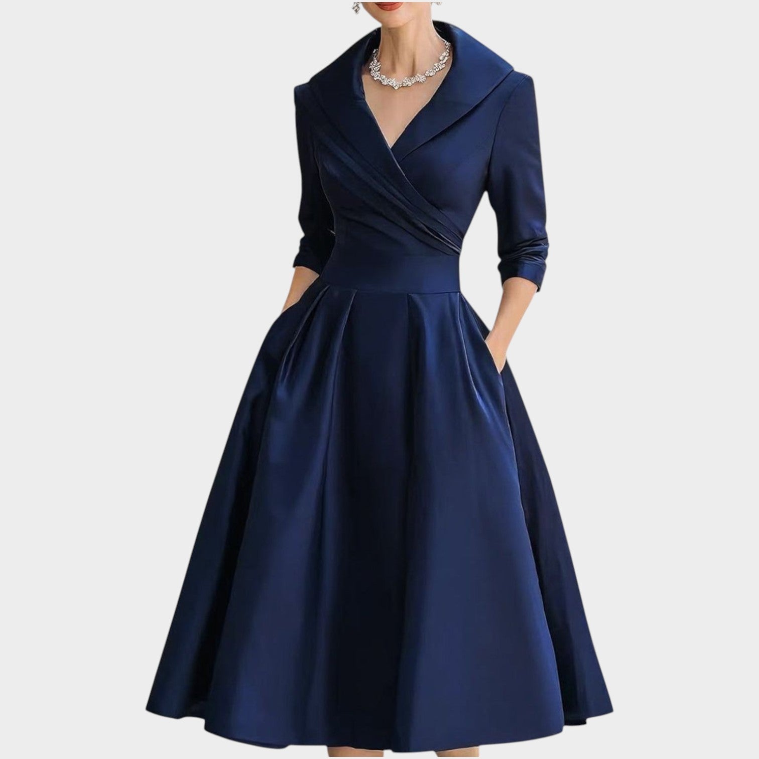 Dames A-lijn avondjurk - Elegant en verfijnd - Marineblauw