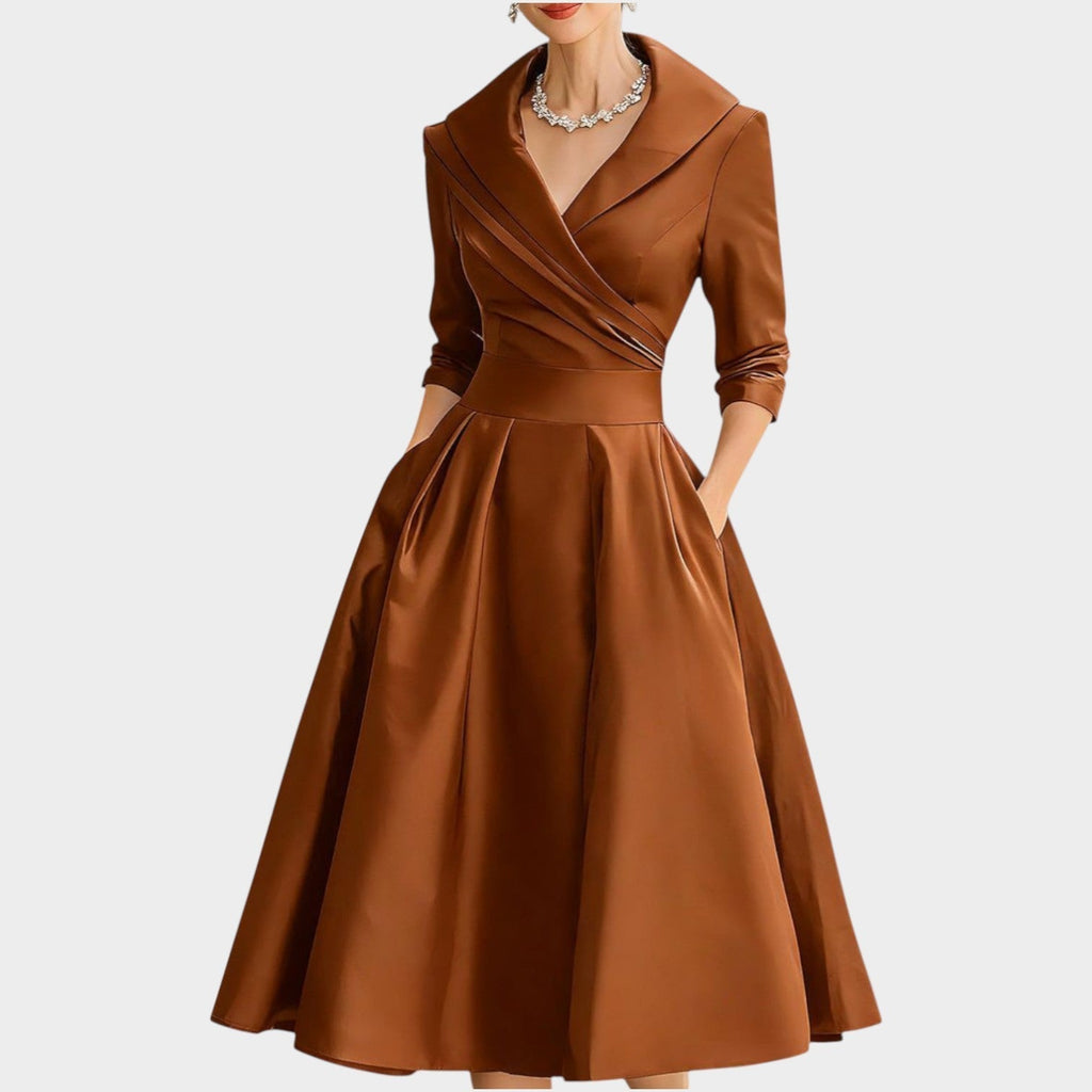 Dames A-lijn avondjurk - Elegant en verfijnd - Oranje