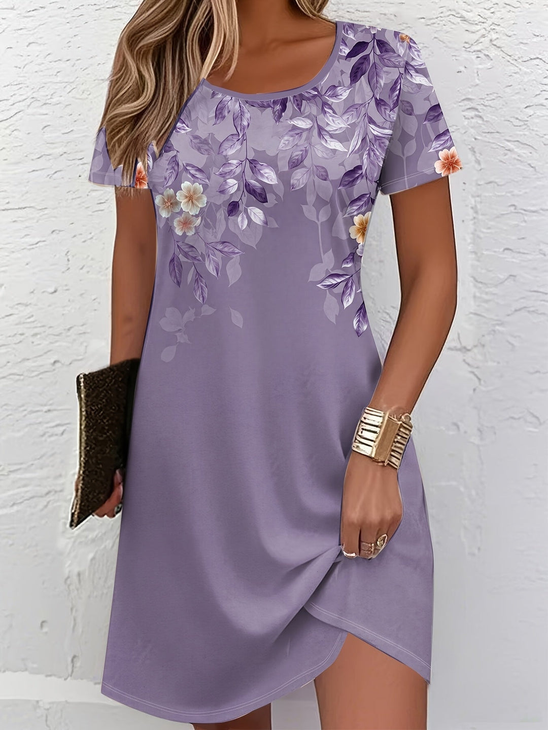 Dames A-lijn jurk met bloemenprint - Elegant