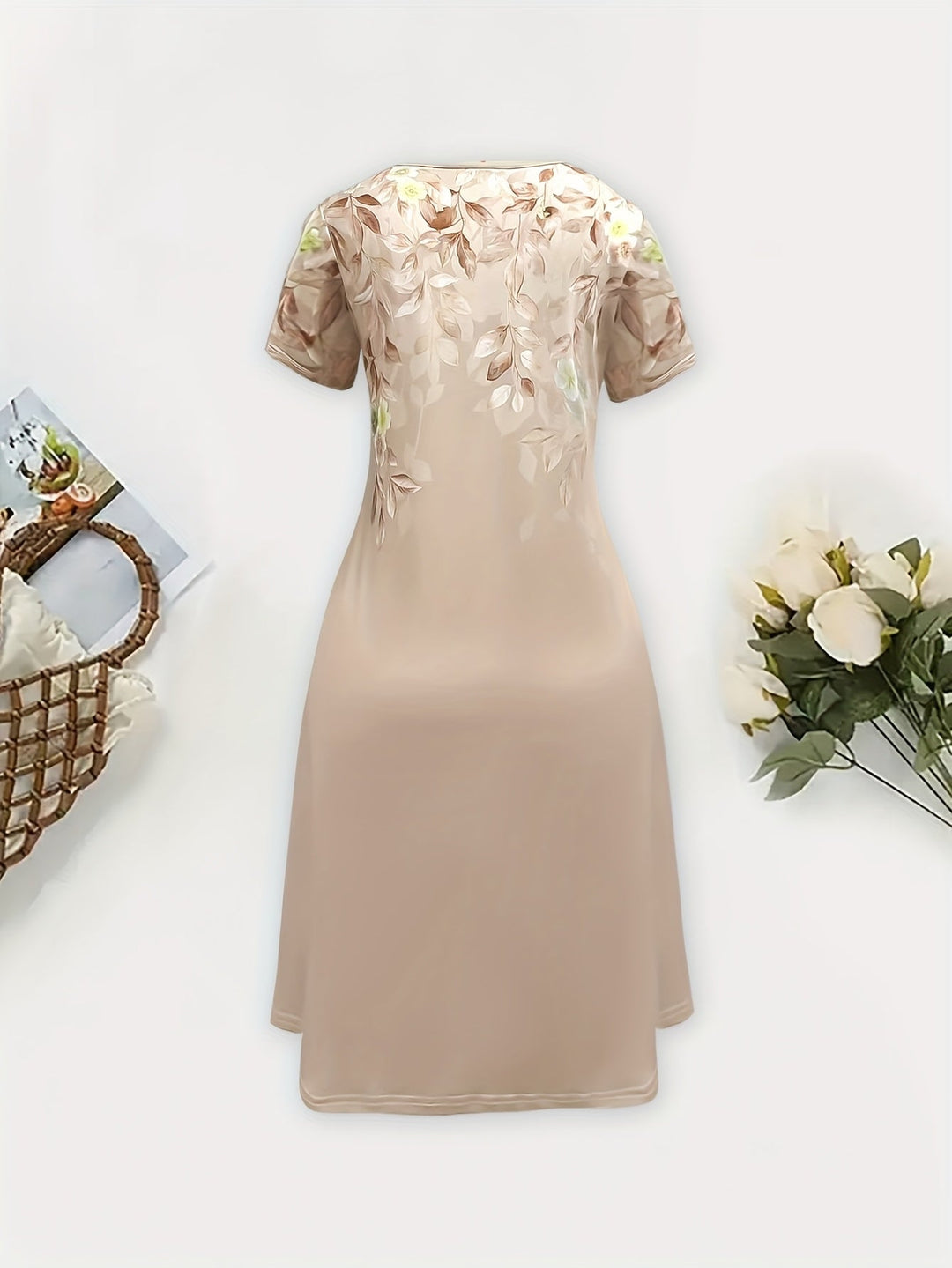 Dames A-lijn jurk met bloemenprint - Elegant