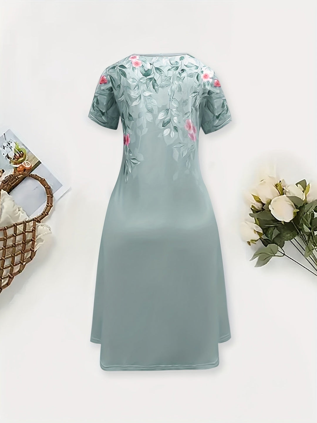 Dames A-lijn jurk met bloemenprint - Elegant