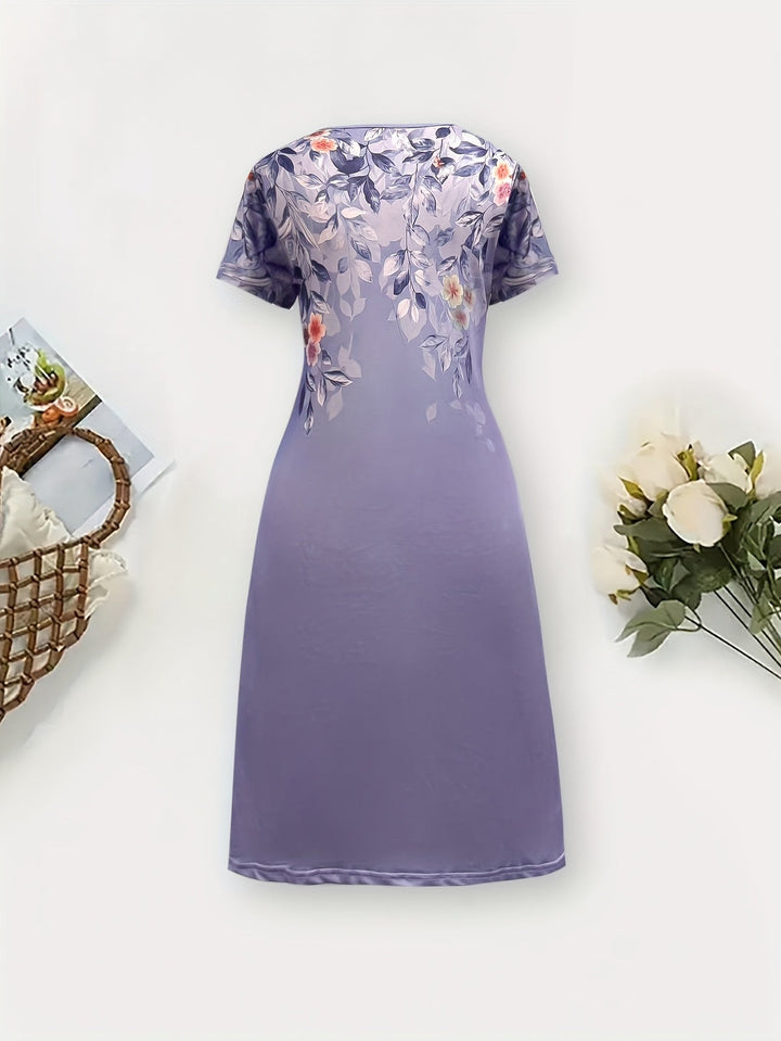 Dames A-lijn jurk met bloemenprint - Elegant