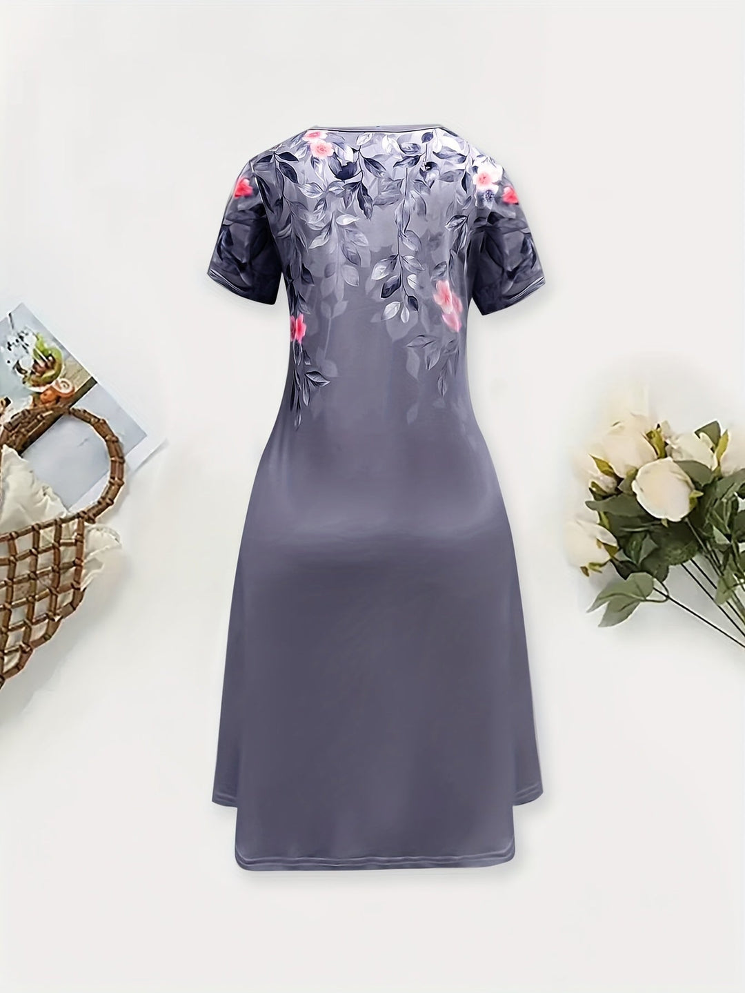 Dames A-lijn jurk met bloemenprint - Elegant