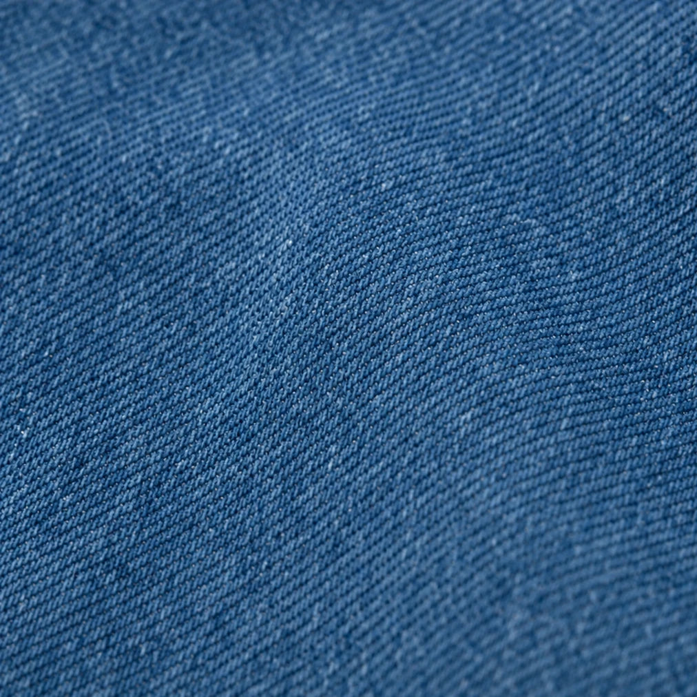 Dames Asymmetrische Denim Jasje - Schuine Knopen en Staande Kraag