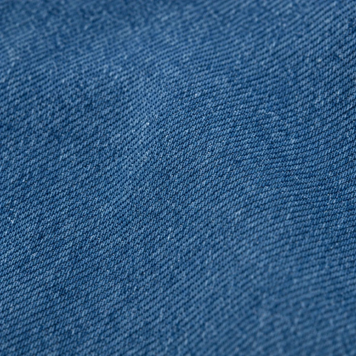Dames Asymmetrische Denim Jasje - Schuine Knopen en Staande Kraag