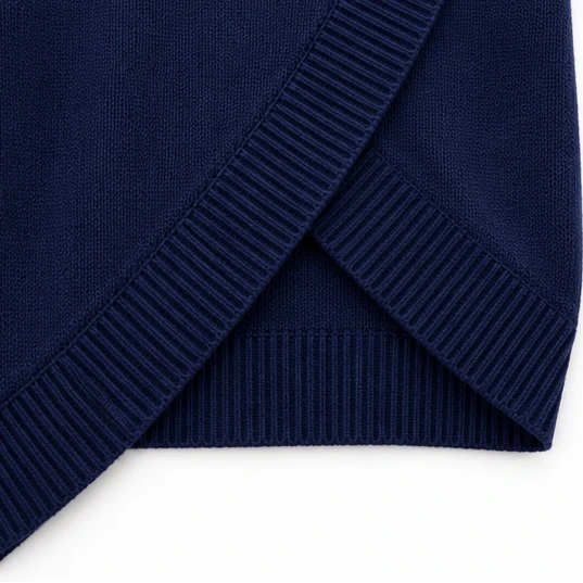 Dames asymmetrische gebreide trui met mock-neck - Casual chic