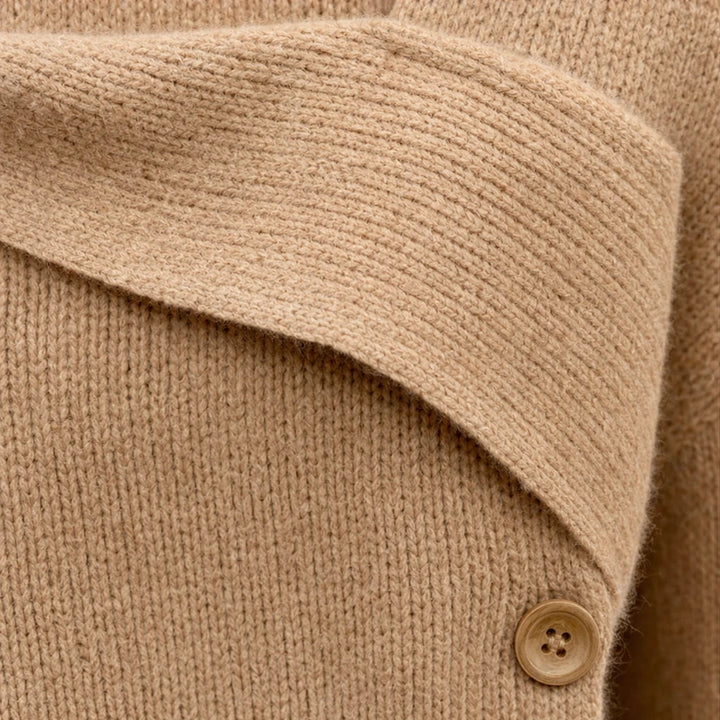 Dames Asymmetrische Kraag Gebreide Trui - Relaxed Fit