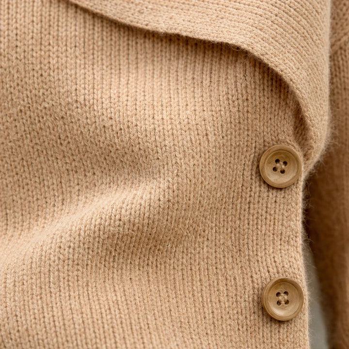 Dames Asymmetrische Kraag Gebreide Trui - Relaxed Fit