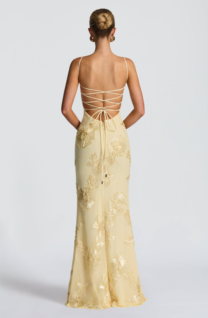 Dames Bloemen Corset Maxi Jurk - Bruiloftsgast