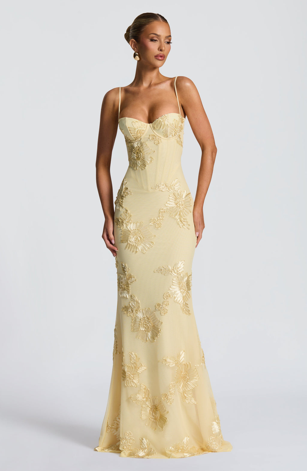 Dames Bloemen Corset Maxi Jurk - Bruiloftsgast