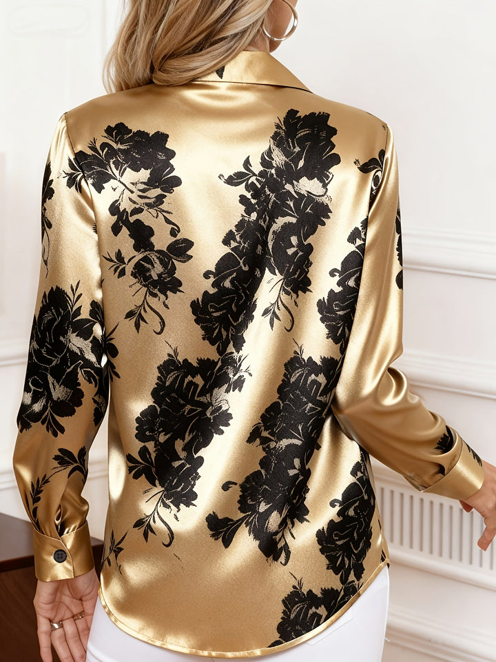 Dames Bloemenprint Blouse - Elegante Klassieke Snit