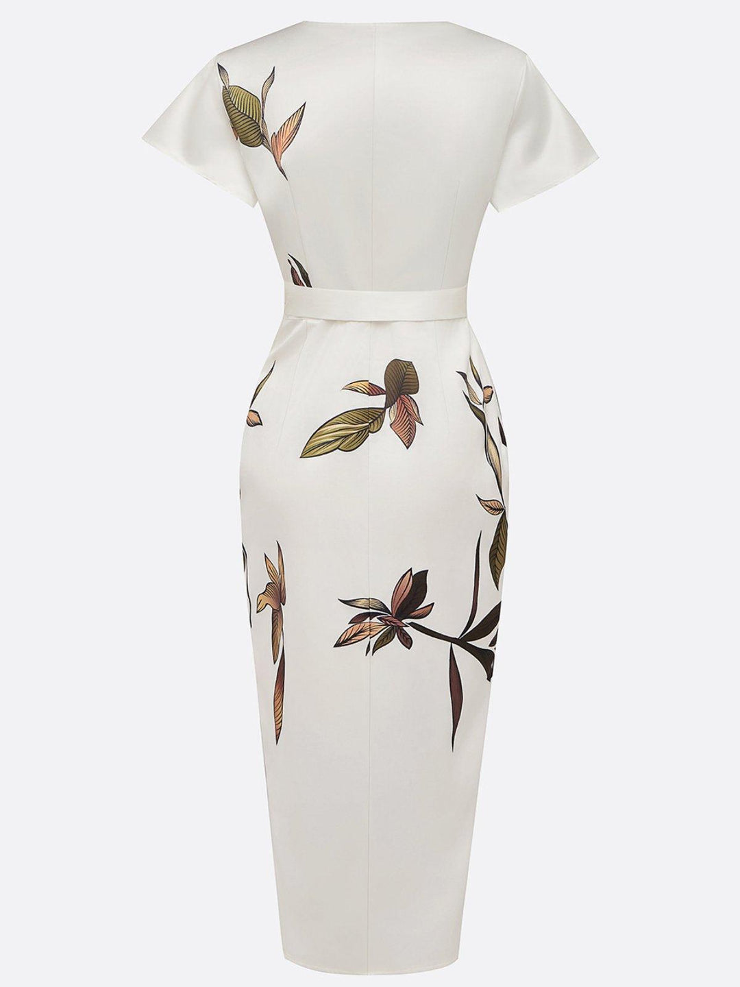Dames Bloemenprint Wikkel Midi Jurk - Elegant