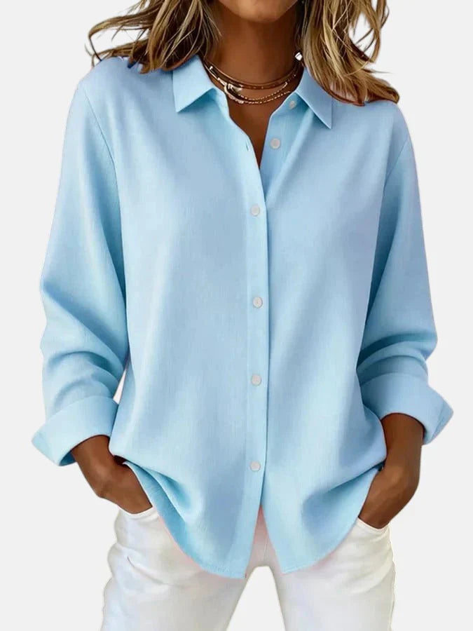 Dames Blouse Relaxed Fit - Elegant en Veelzijdig - Blauw