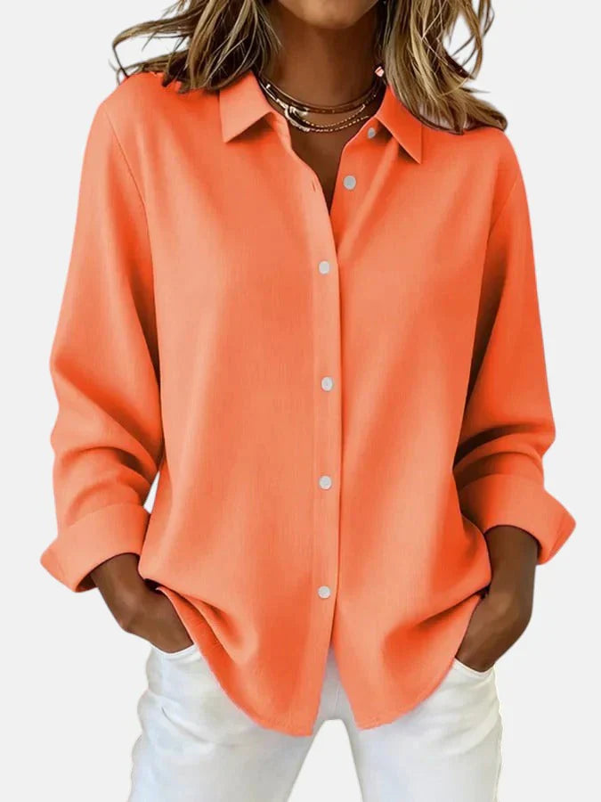 Dames Blouse Relaxed Fit - Elegant en Veelzijdig - Oranje