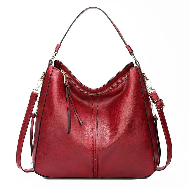 Dames Casual Retro Schoudertas in rood, Zachte Structuur