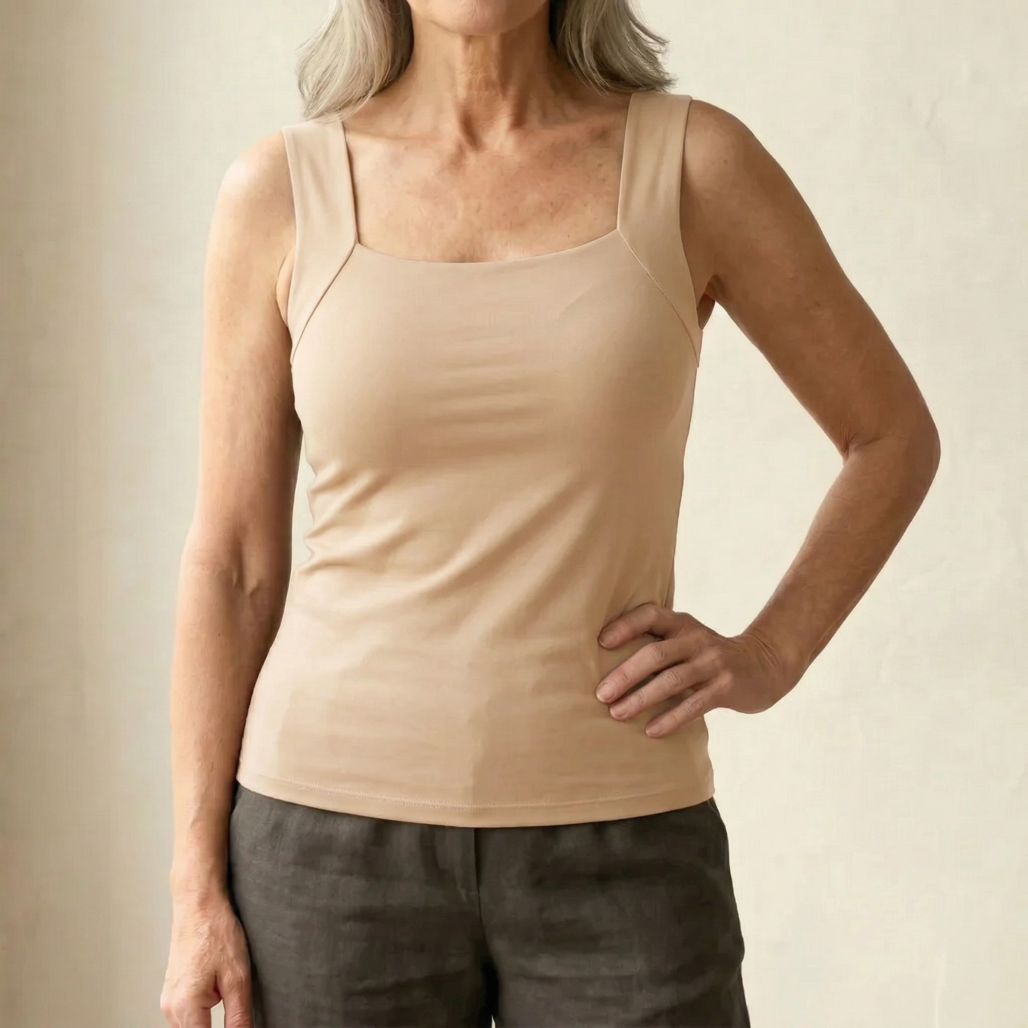 Dames comfort bra tanktop - zomerse stijl - Beige