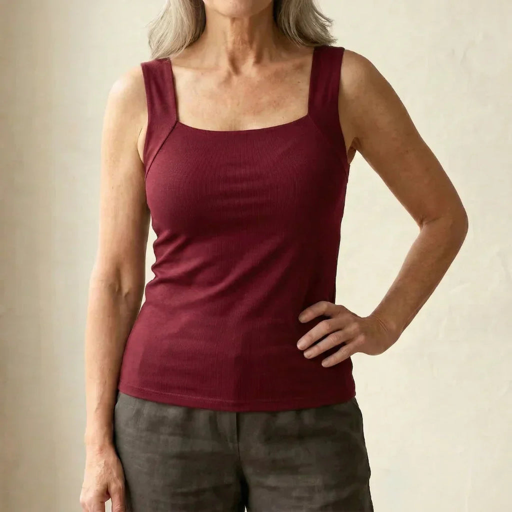Dames comfort bra tanktop - zomerse stijl - Bourgondië