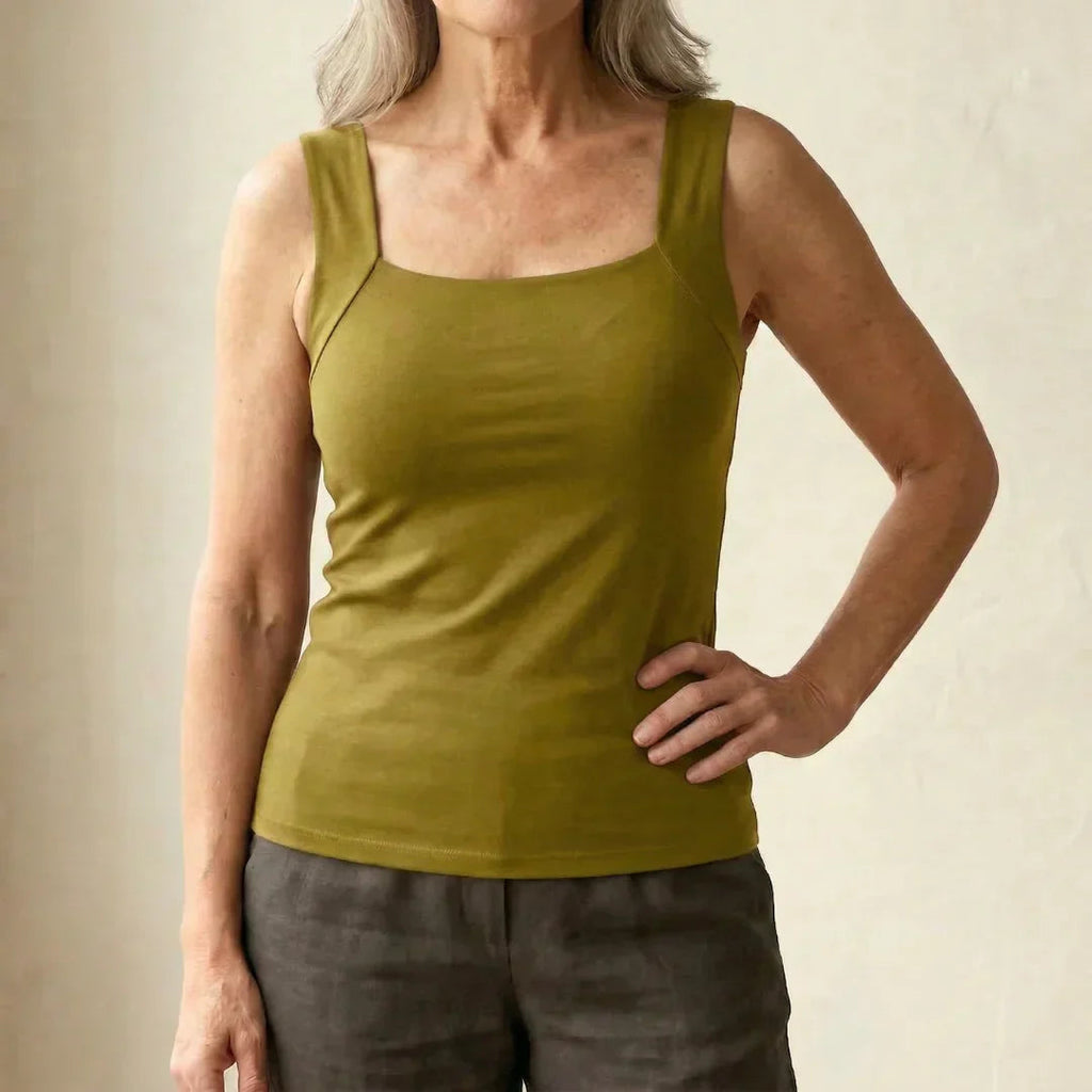 Dames comfort bra tanktop - zomerse stijl - Olijfgroen