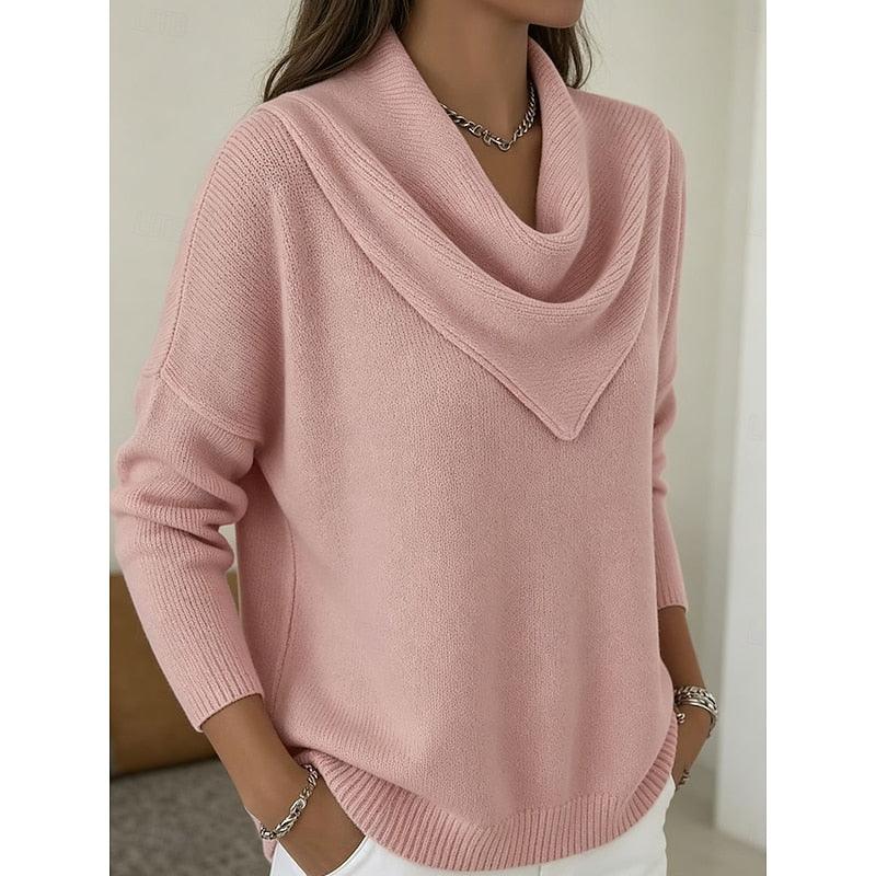 Dames Cowl-Neck Trui - Elegante Gebreide Stijl