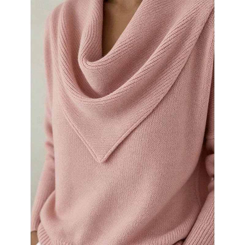 Dames Cowl-Neck Trui - Elegante Gebreide Stijl