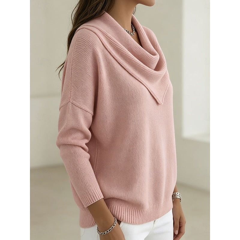 Dames Cowl-Neck Trui - Elegante Gebreide Stijl