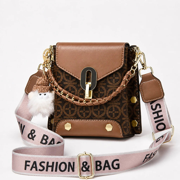Dames Crossbody Tas in bruin, Compact Design