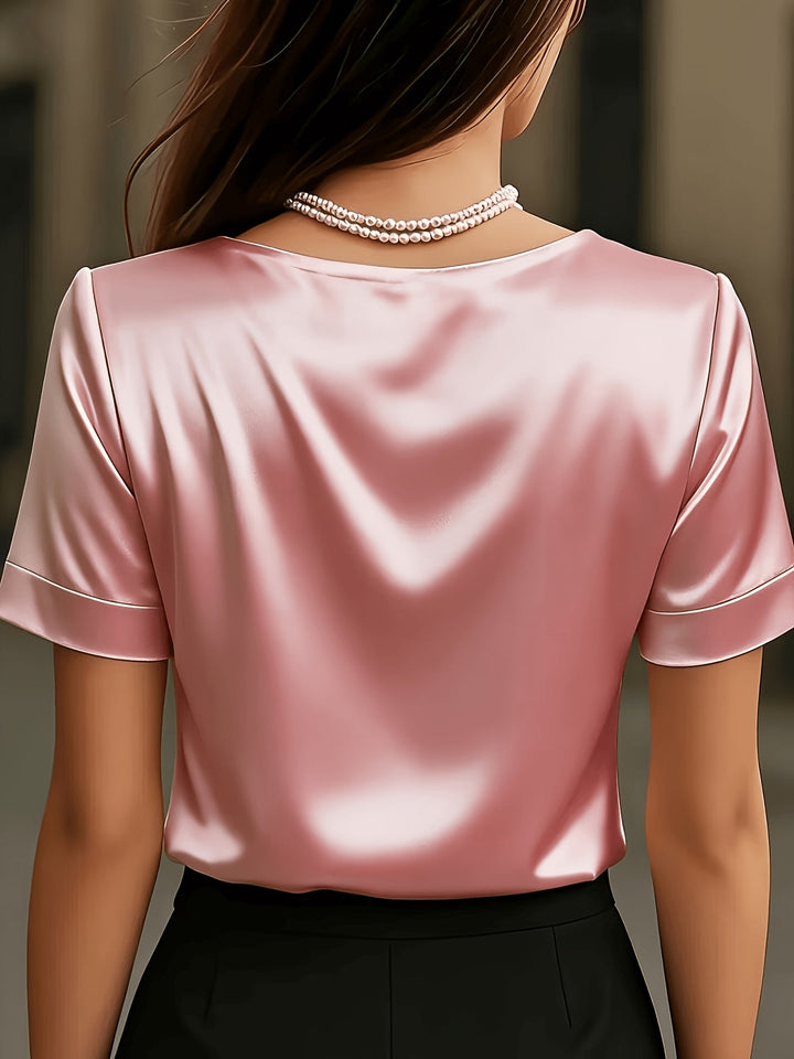 Dames Draped V-Hals Blouse - Elegante Draping