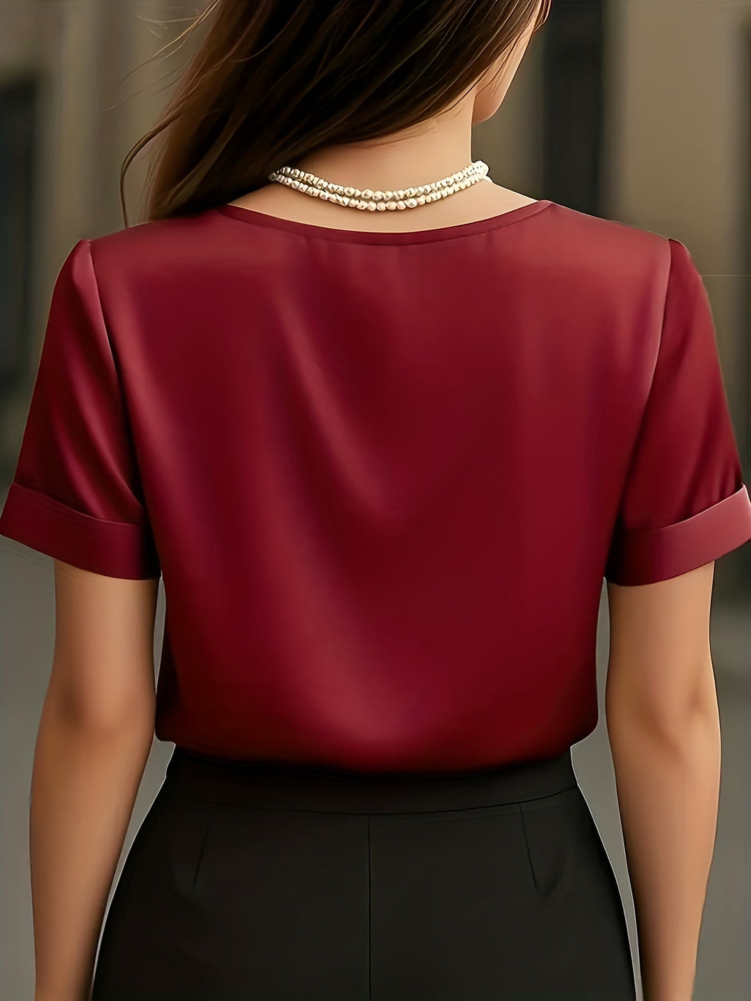 Dames Draped V-Hals Blouse - Elegante Draping