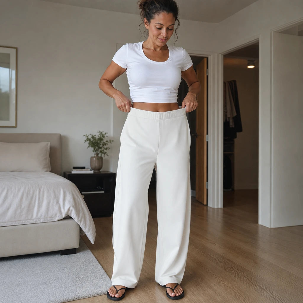 Dames elastische taille broek tapered ankle - comfortabel en stijlvol
